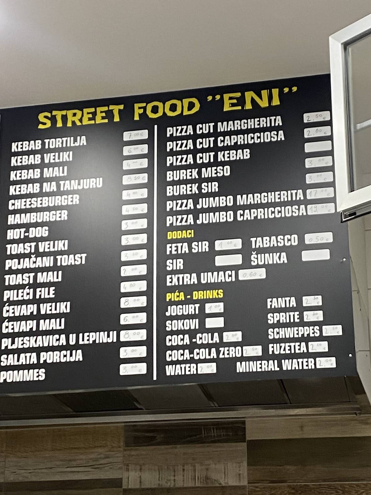 Menu di Fast Food Eni 