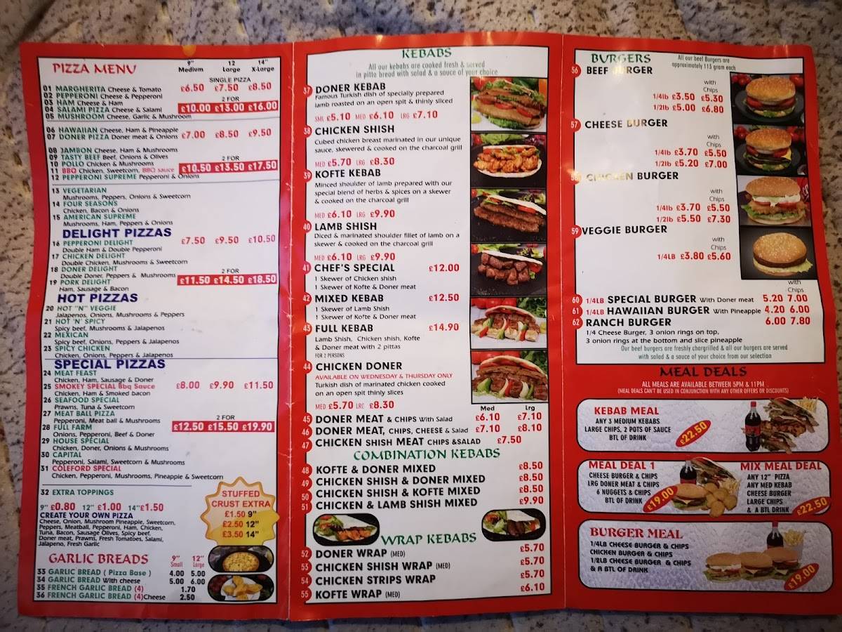 Menu at Coleford Charcoal Grill fast food, Coleford