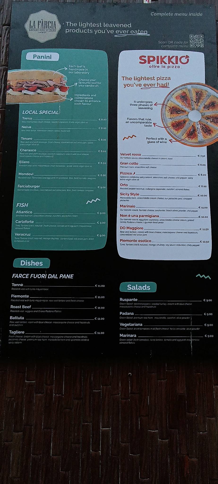 Menu di La Farcia Biella 