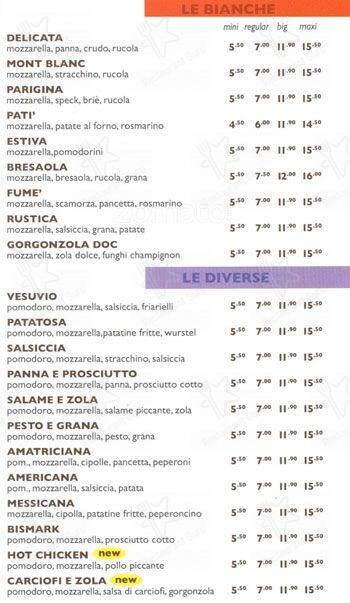 Menu di Pizza Vuoi 