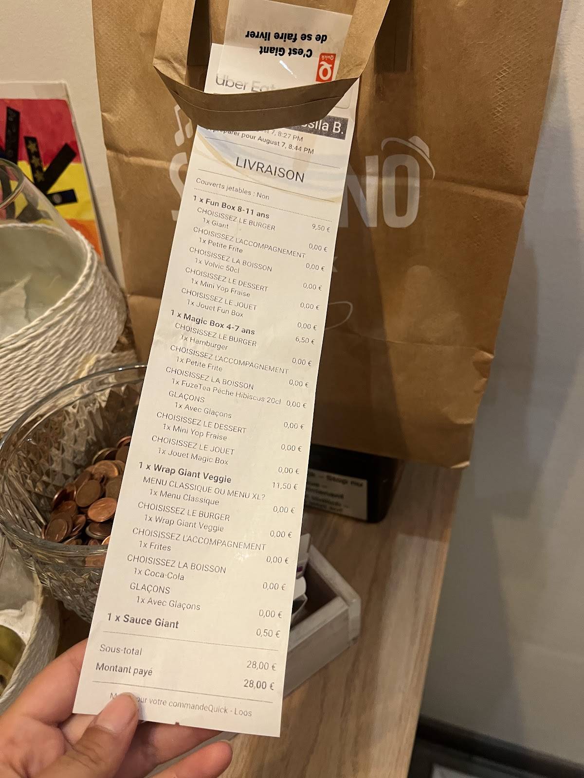 Menu de Quick Lille Loos