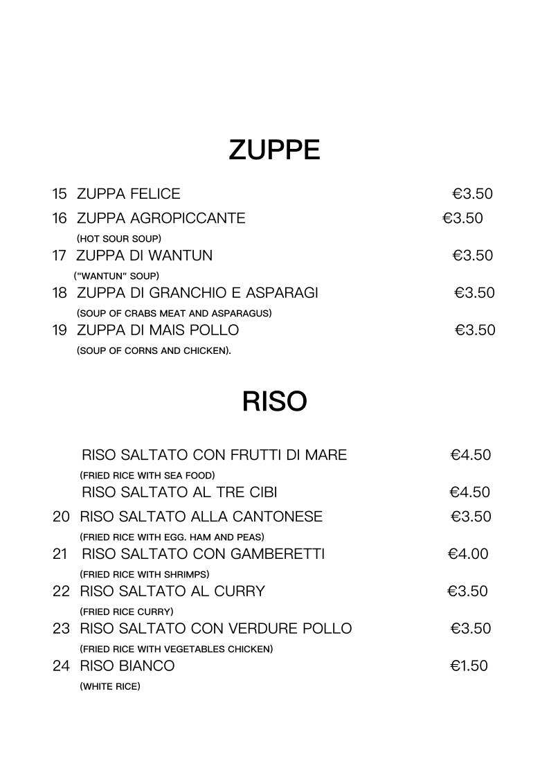 Menu di Felice (Ristorante Cinese) 