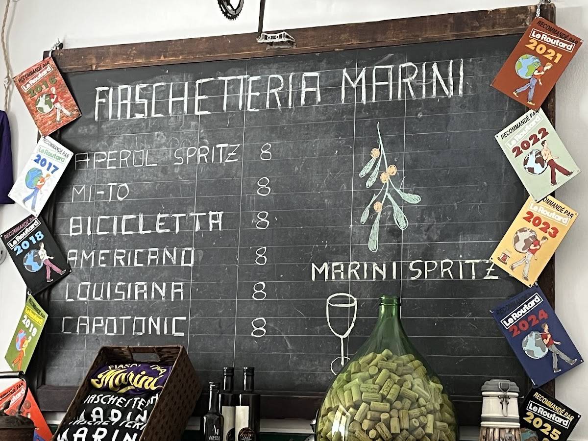 Menu di Fiaschetteria Marini 1913 