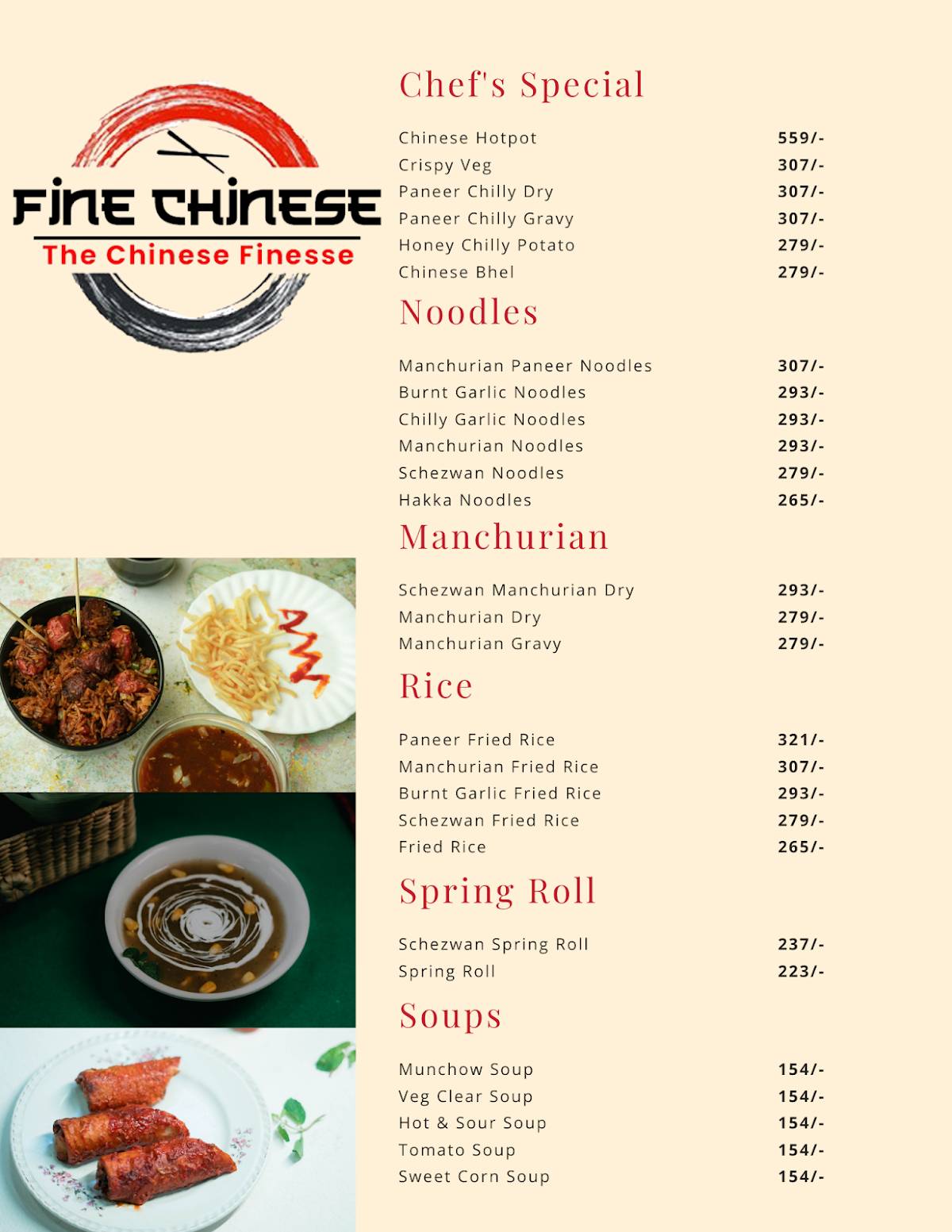 Menu at Fine Chinese, Ahmedabad