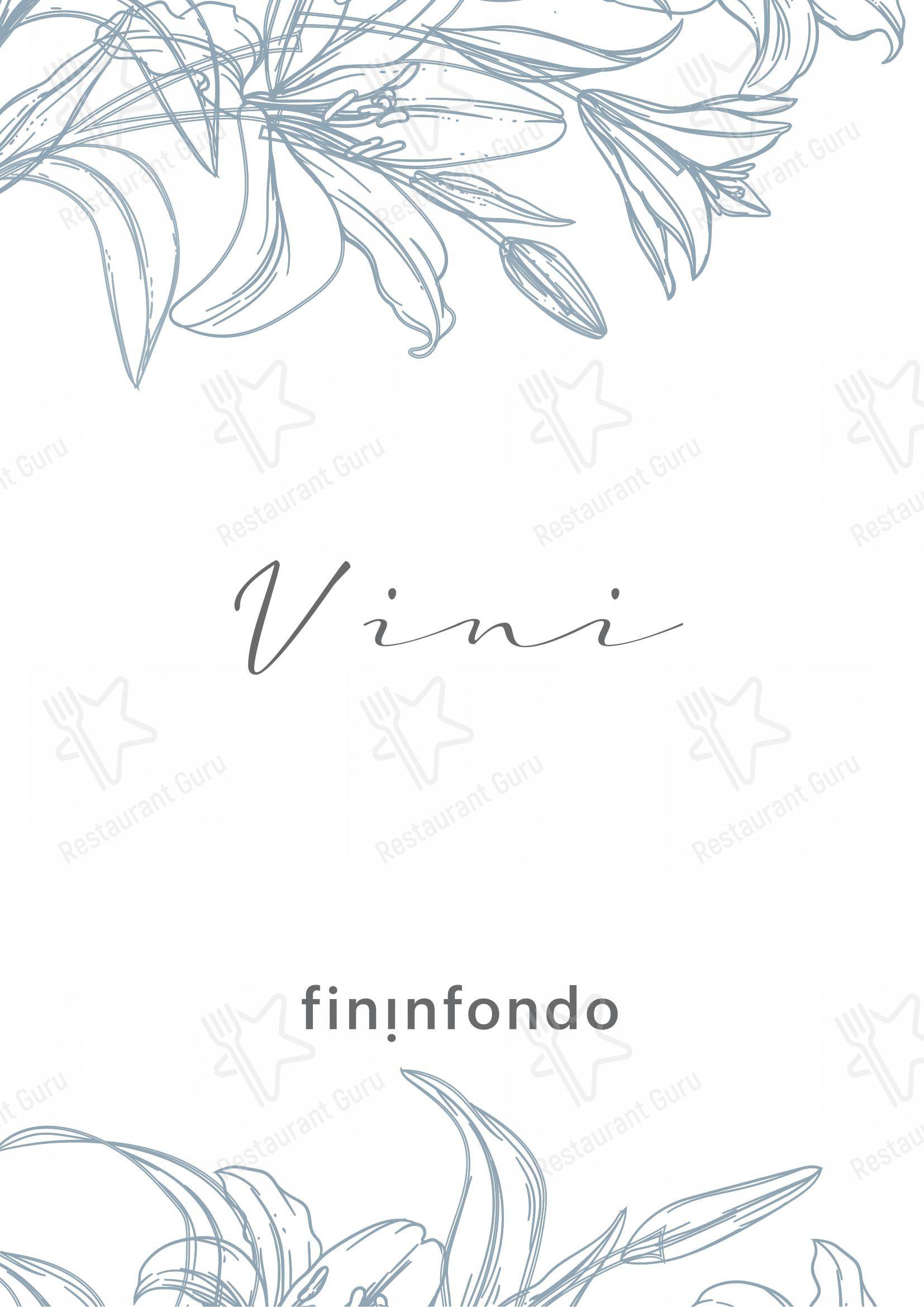 Fininfondo in Milano - Коктейльная карта