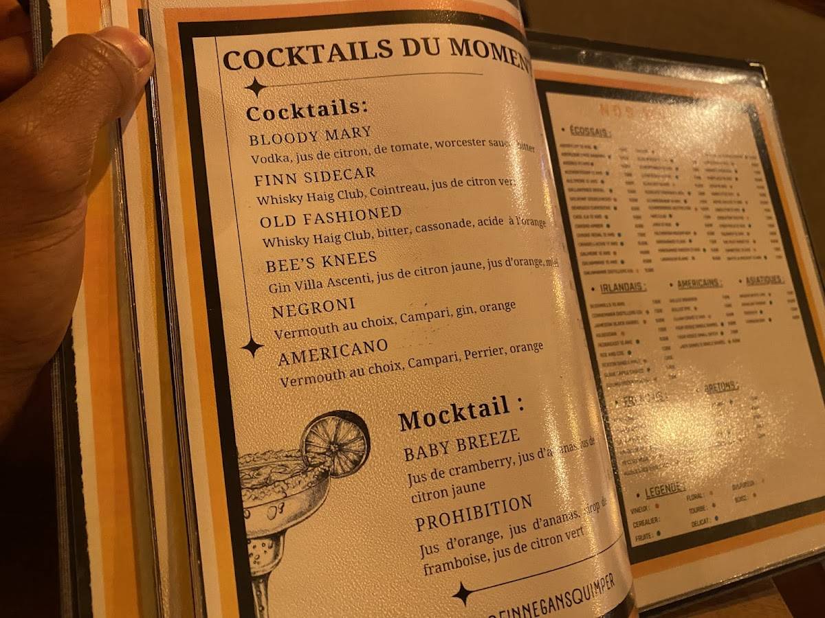 Menu de Finnegans