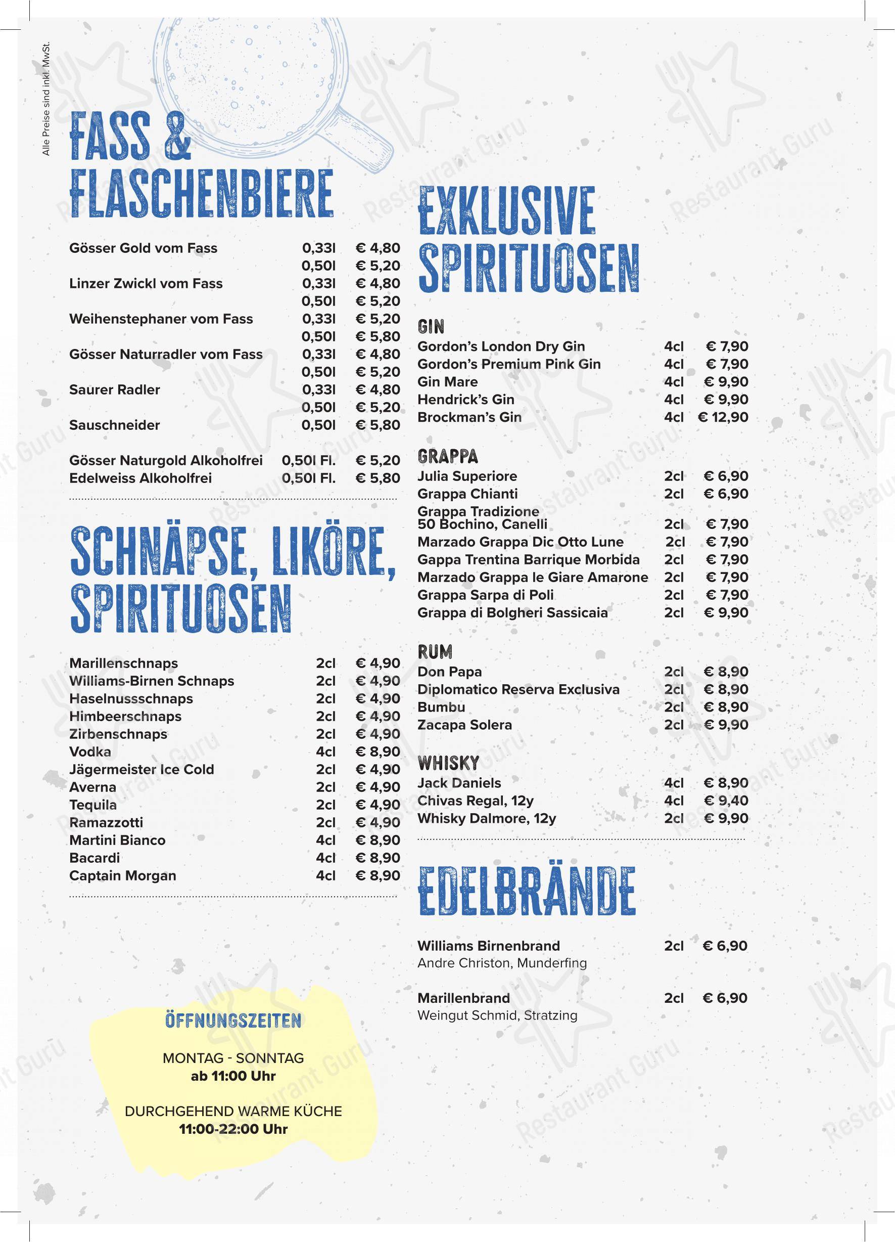 Fischerhäusl Linz dans Linz - Menu