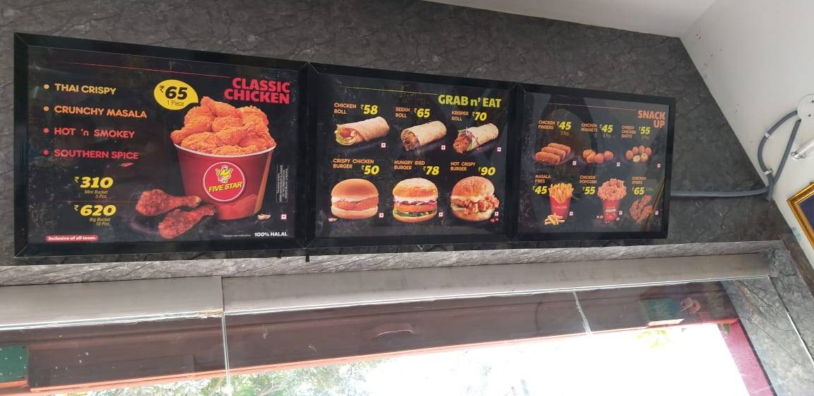 Five star menu