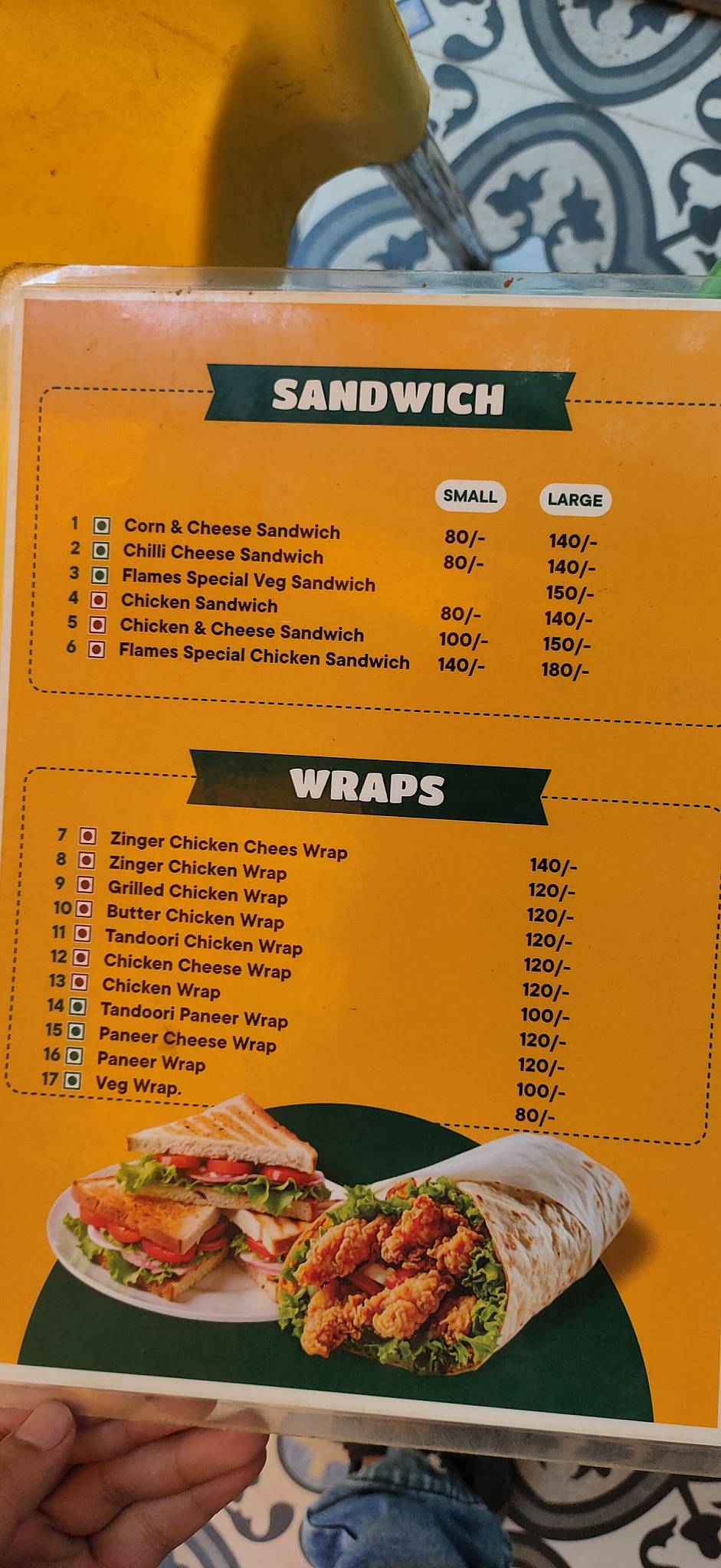 Flambos menu