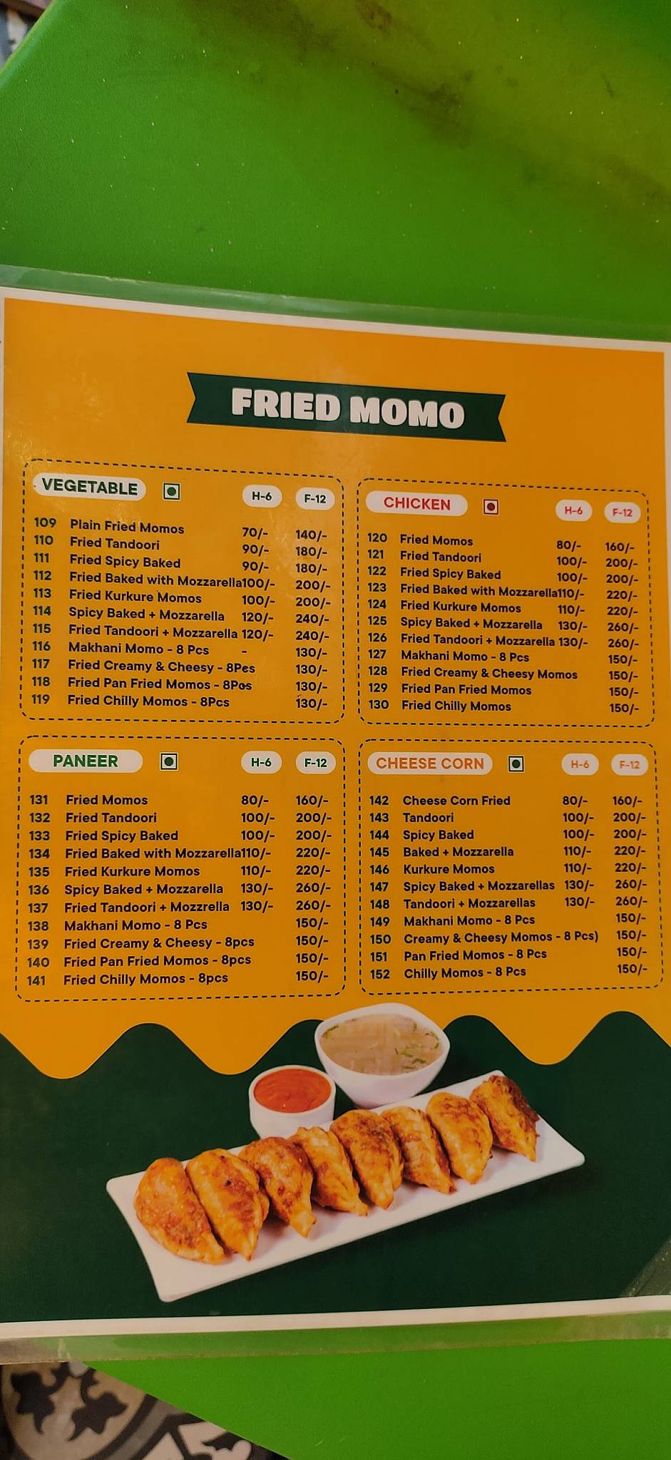 Flambos menu