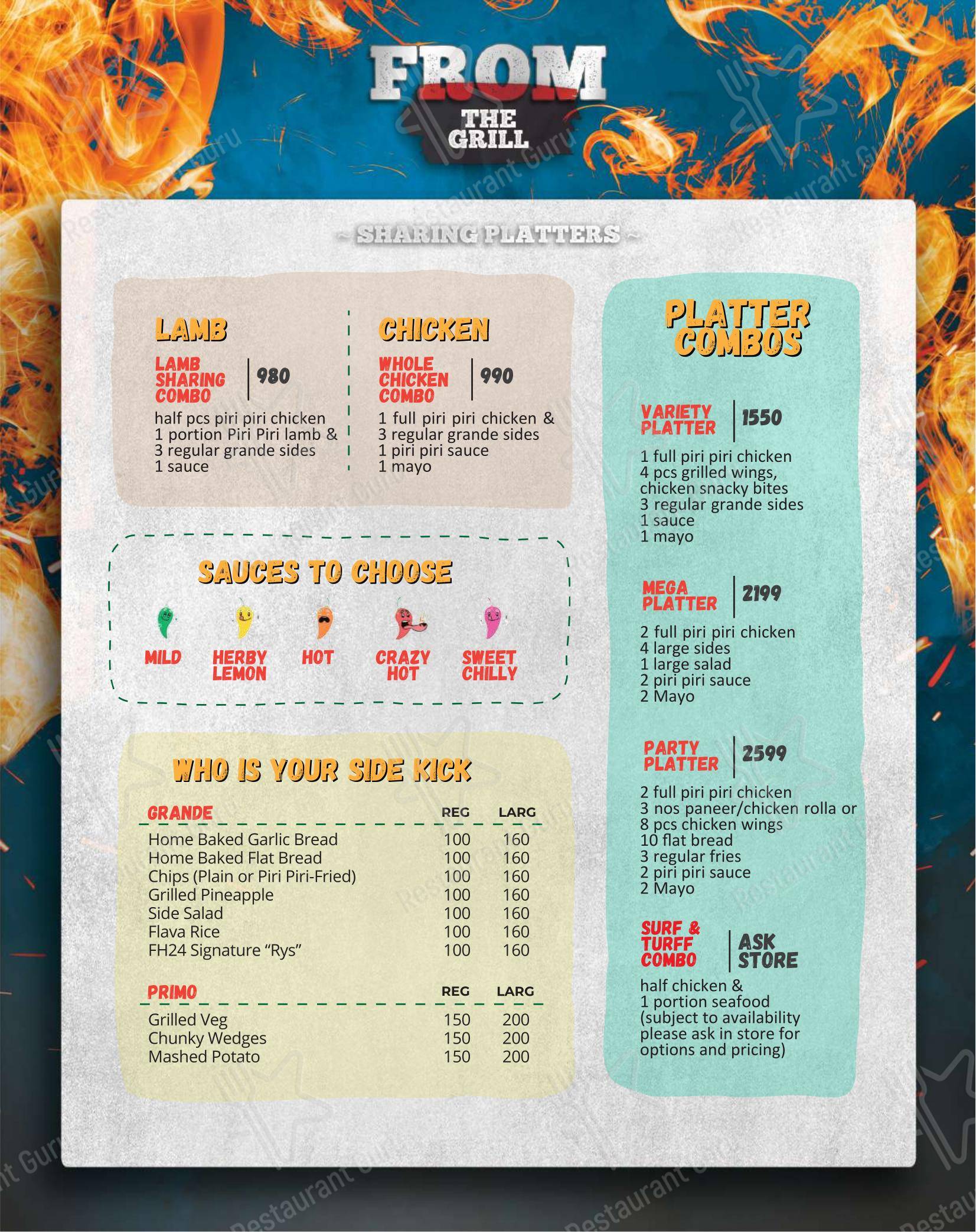 Menu bar for Flame house 24 – Spicy Grilled Chicken Best Biryani in Thrissur in Thrissur