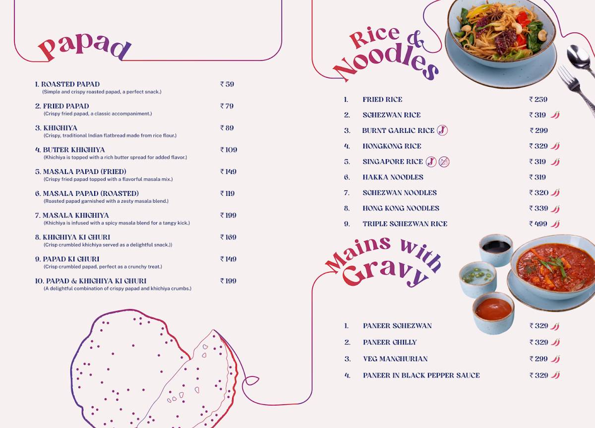 Flavours at Bay - Pure Veg and Jain Restaurant menu