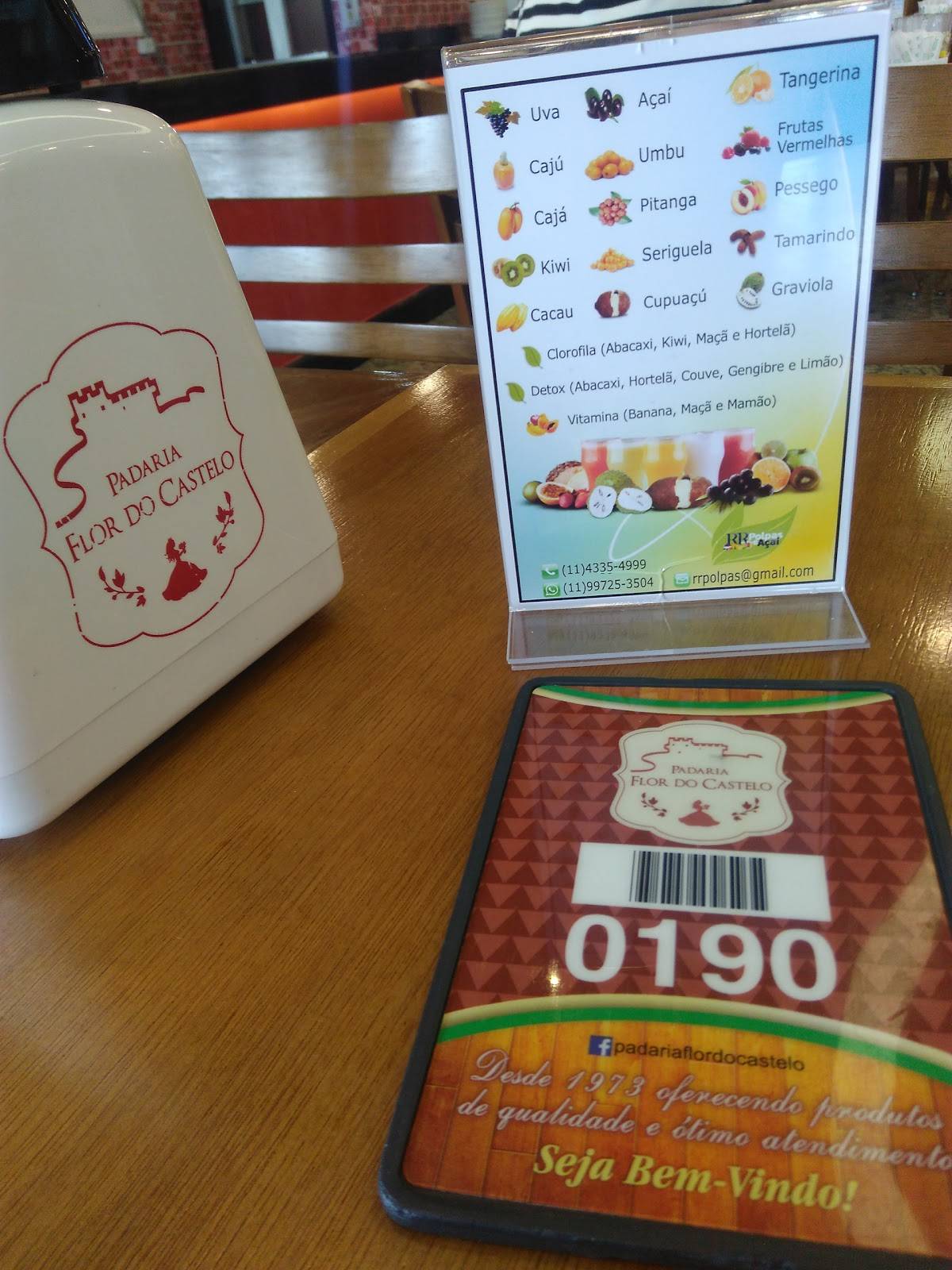Padaria e Confeitaria Flor do Castelo cardápio