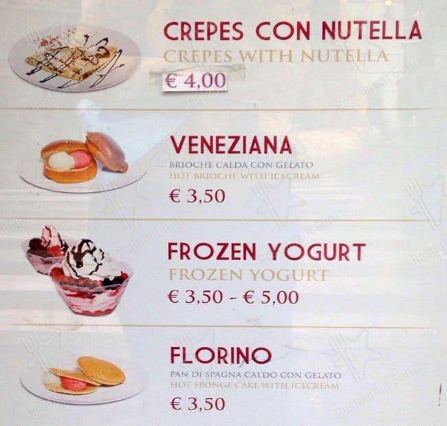 Menu de Flor Gelato