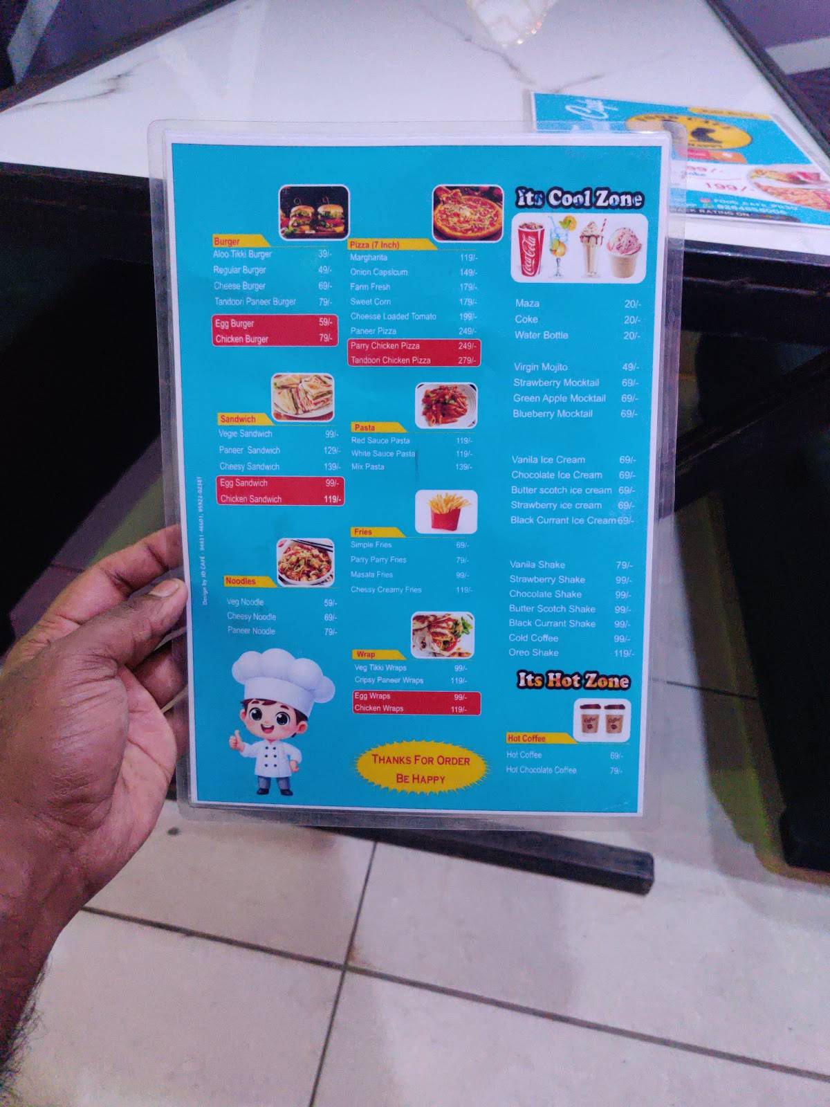 Food Cafe menu