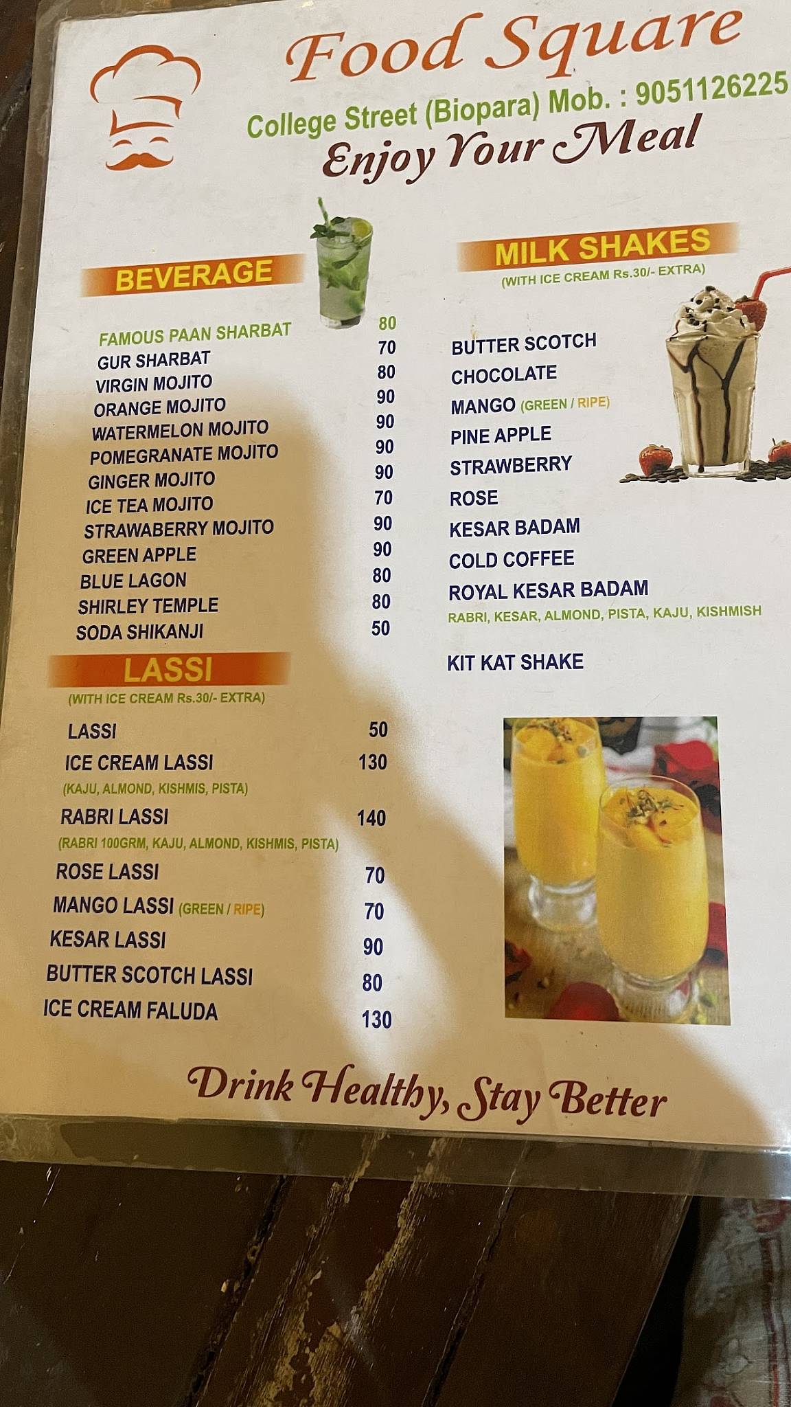 Food Square menu