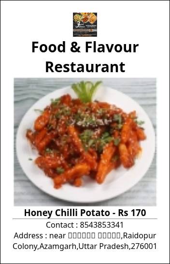 Food & Flavour Restaurant menu