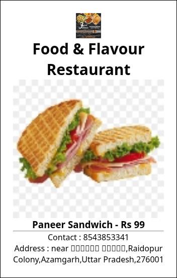Food & Flavour Restaurant menu