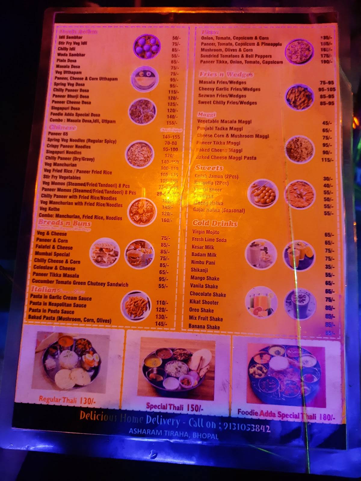 Foodie Adda menu