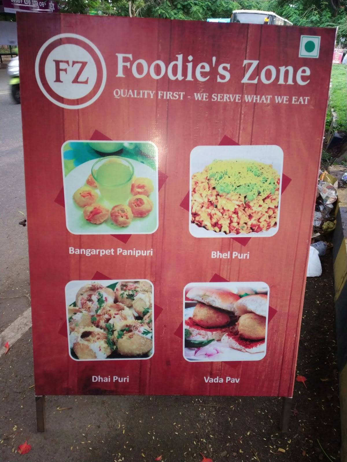 Foodie's Zone menu