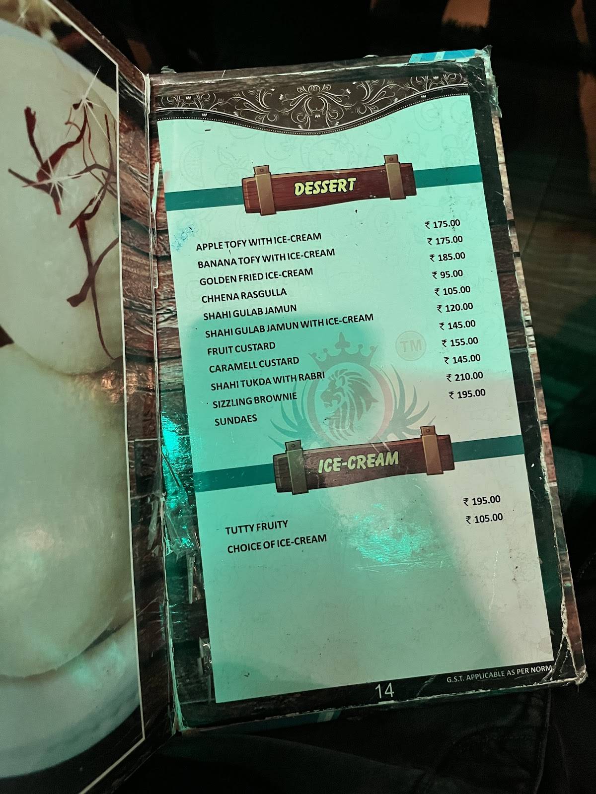 Foresto Paradise menu