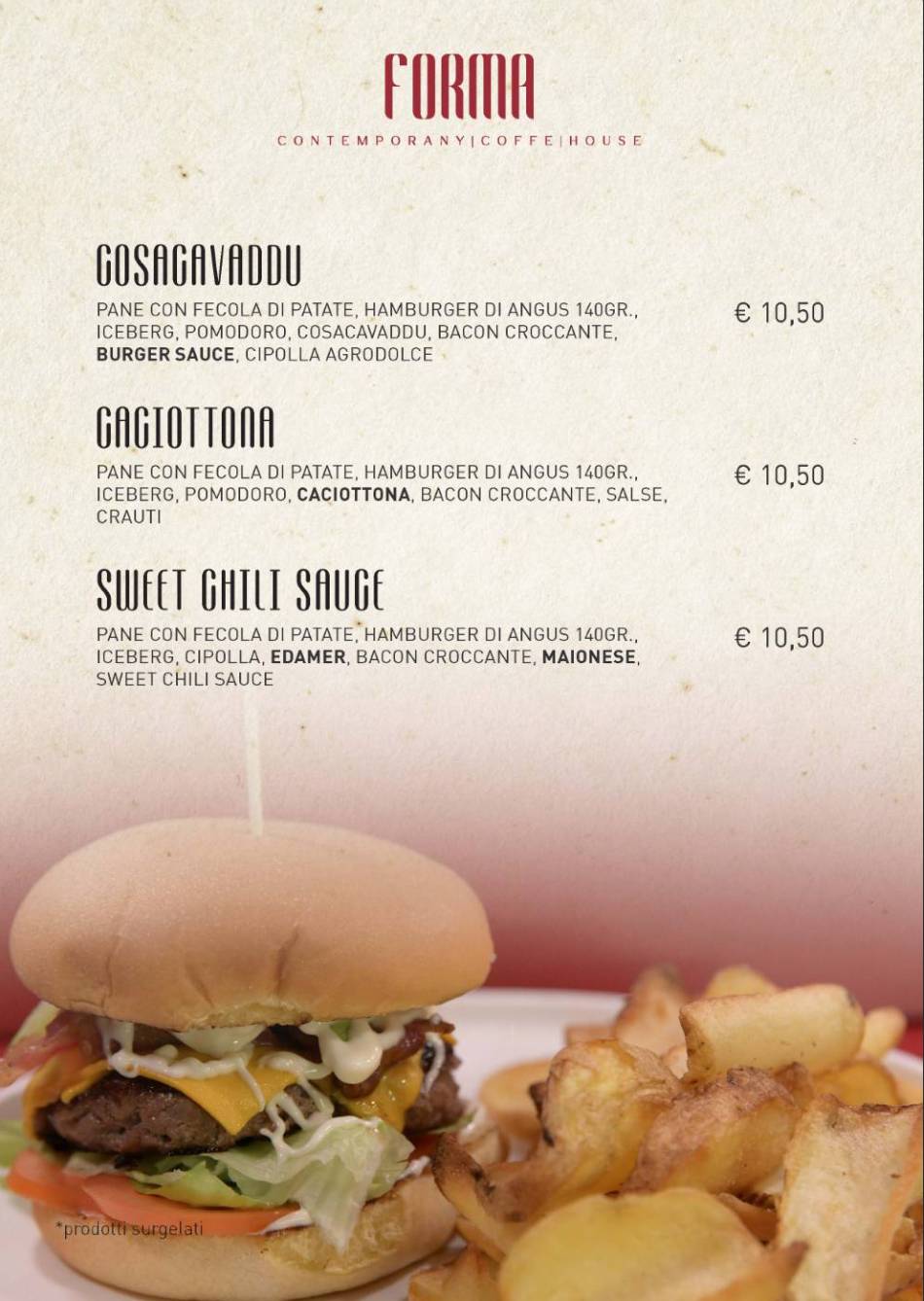 Menu di FORMA - Bakery, Pizzeria, Aperitivi 