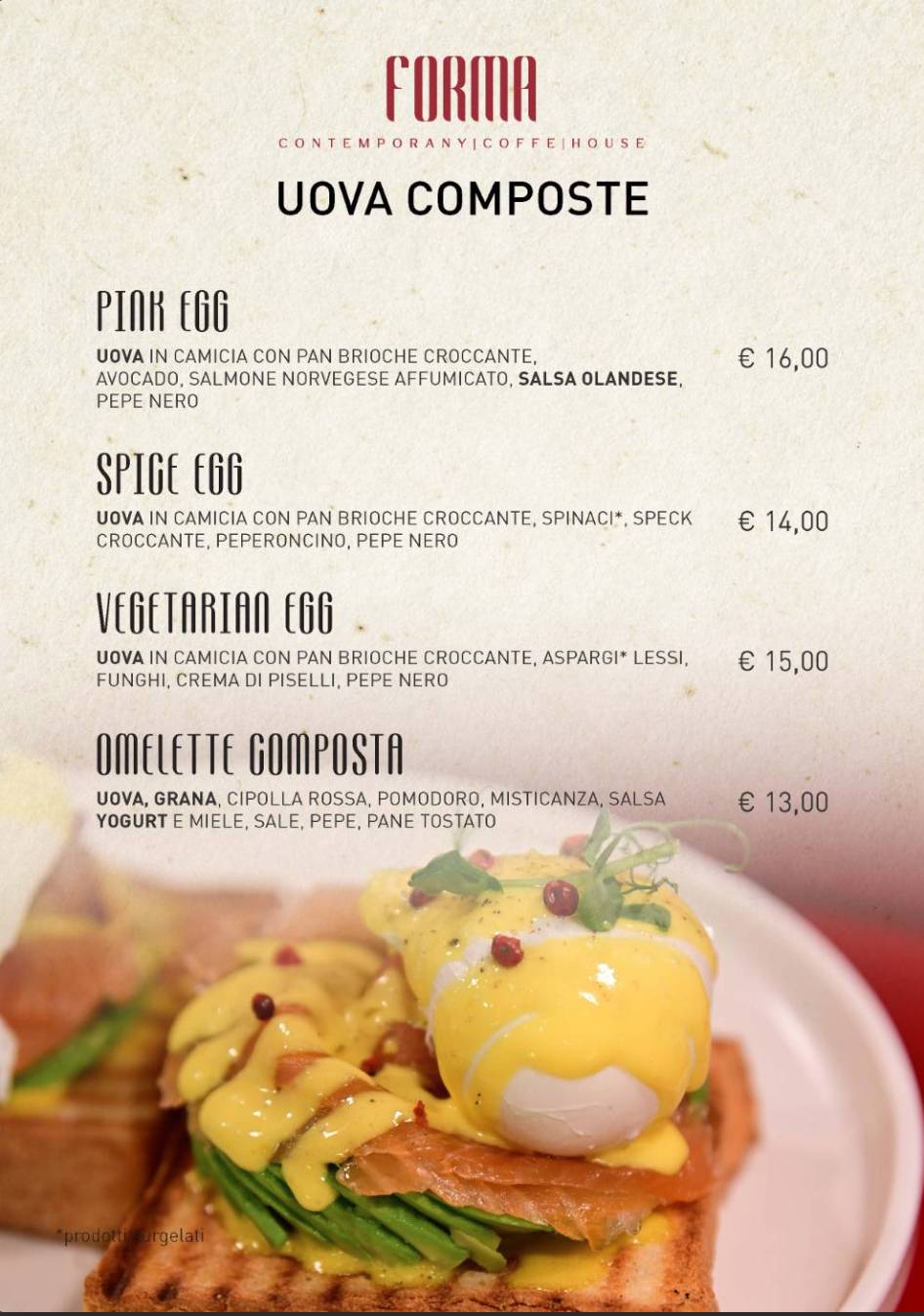 Menu di FORMA - Bakery, Pizzeria, Aperitivi 