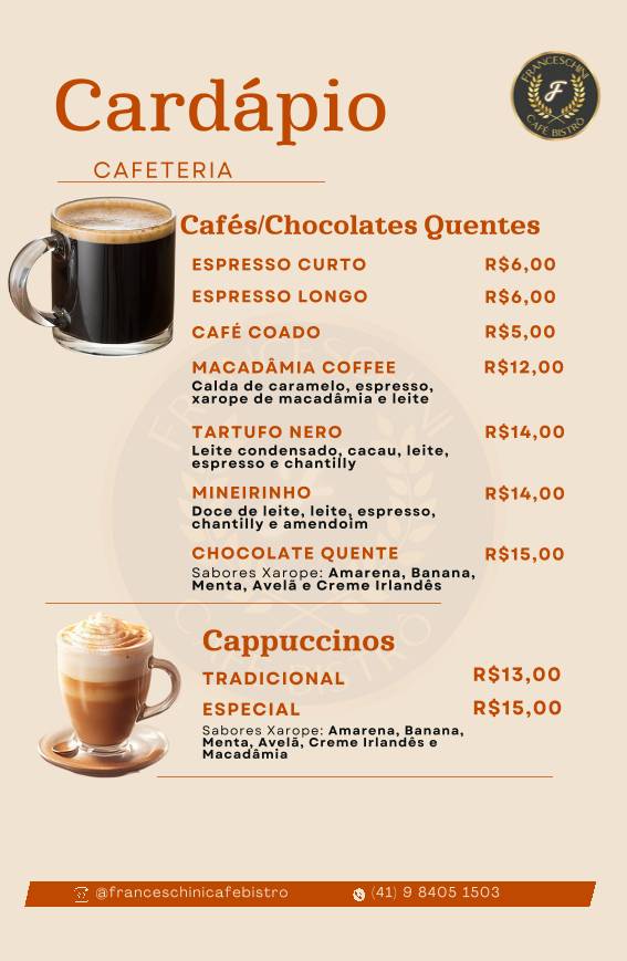 Franceschini Café Bistrô cardápio