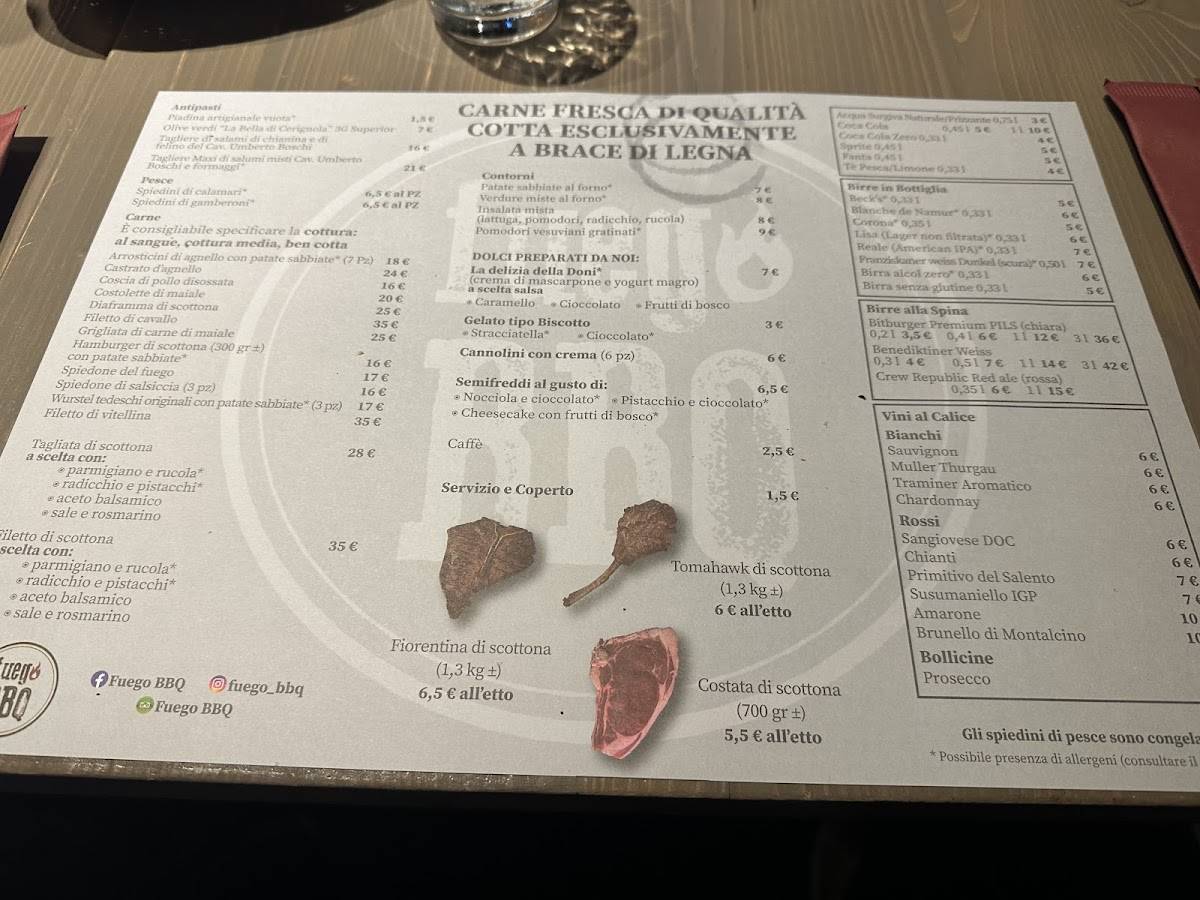 Menu di Fuego BBQ 