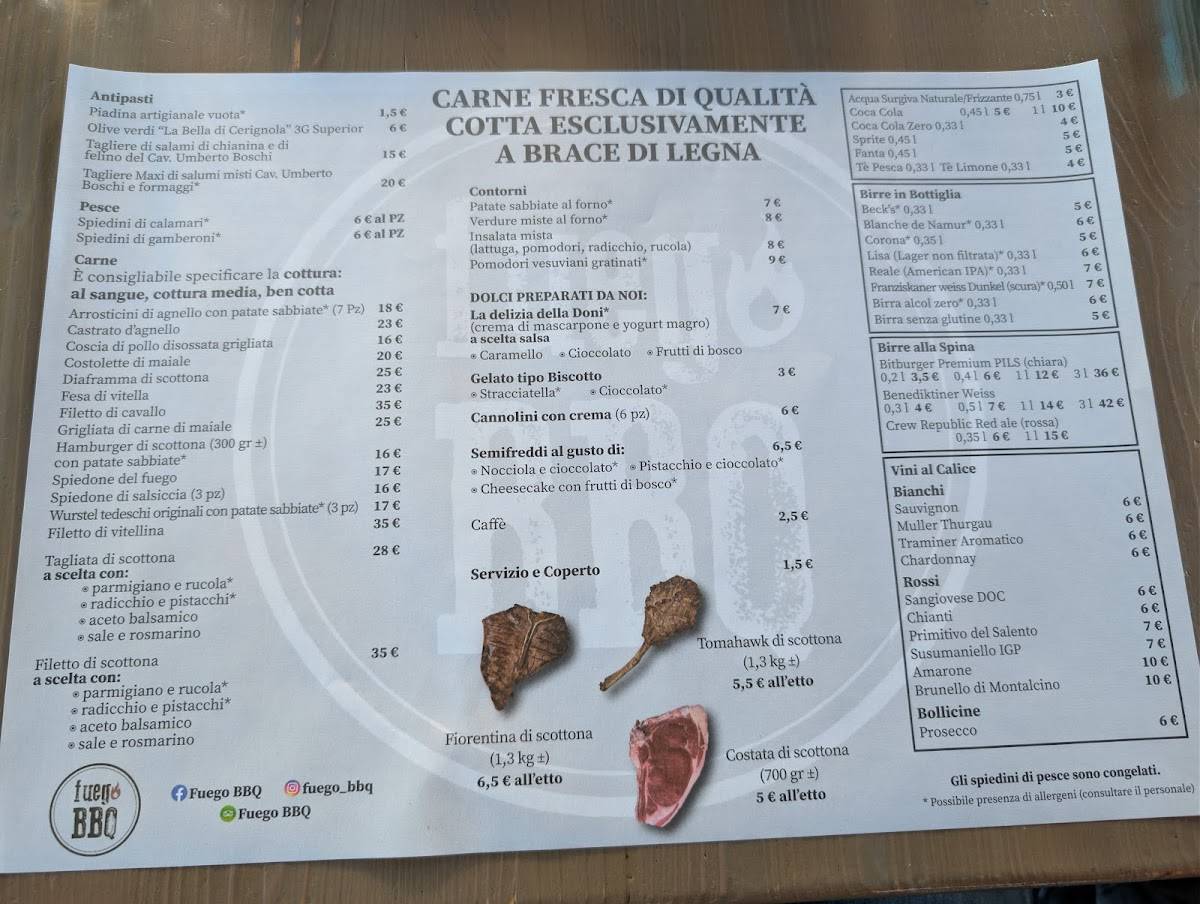 Menu di Fuego BBQ 