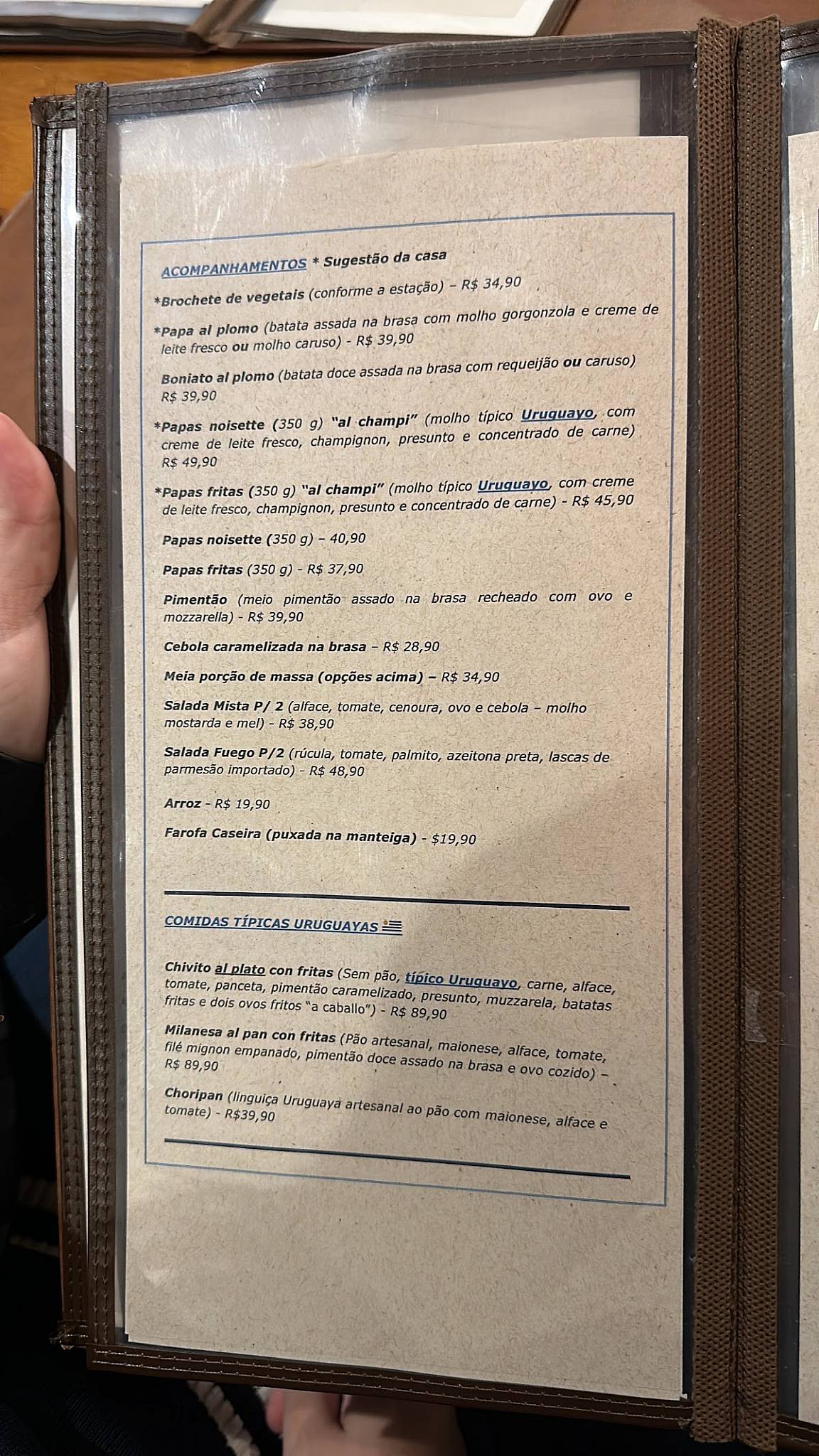 Parrillada Fuego Celeste - Unidade Moema cardápio