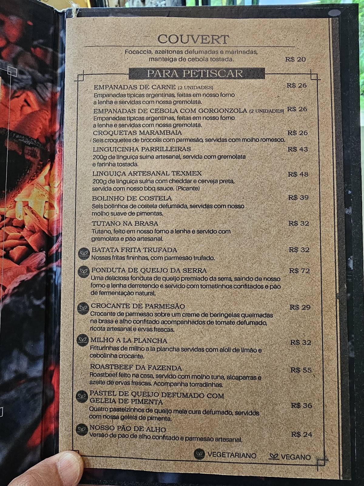 Fuego Marambaia cardápio