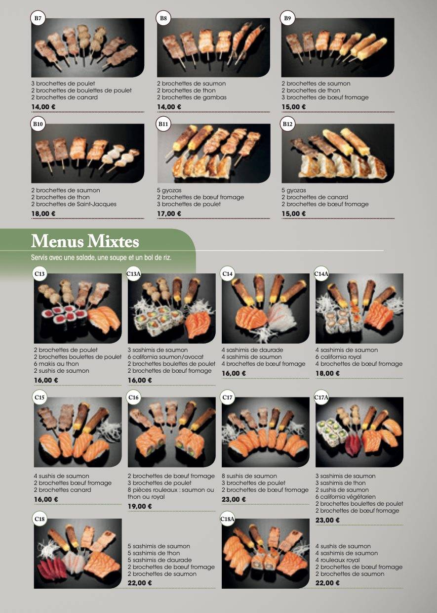 Menu de Fujiya Sushi I Buffet à volonté