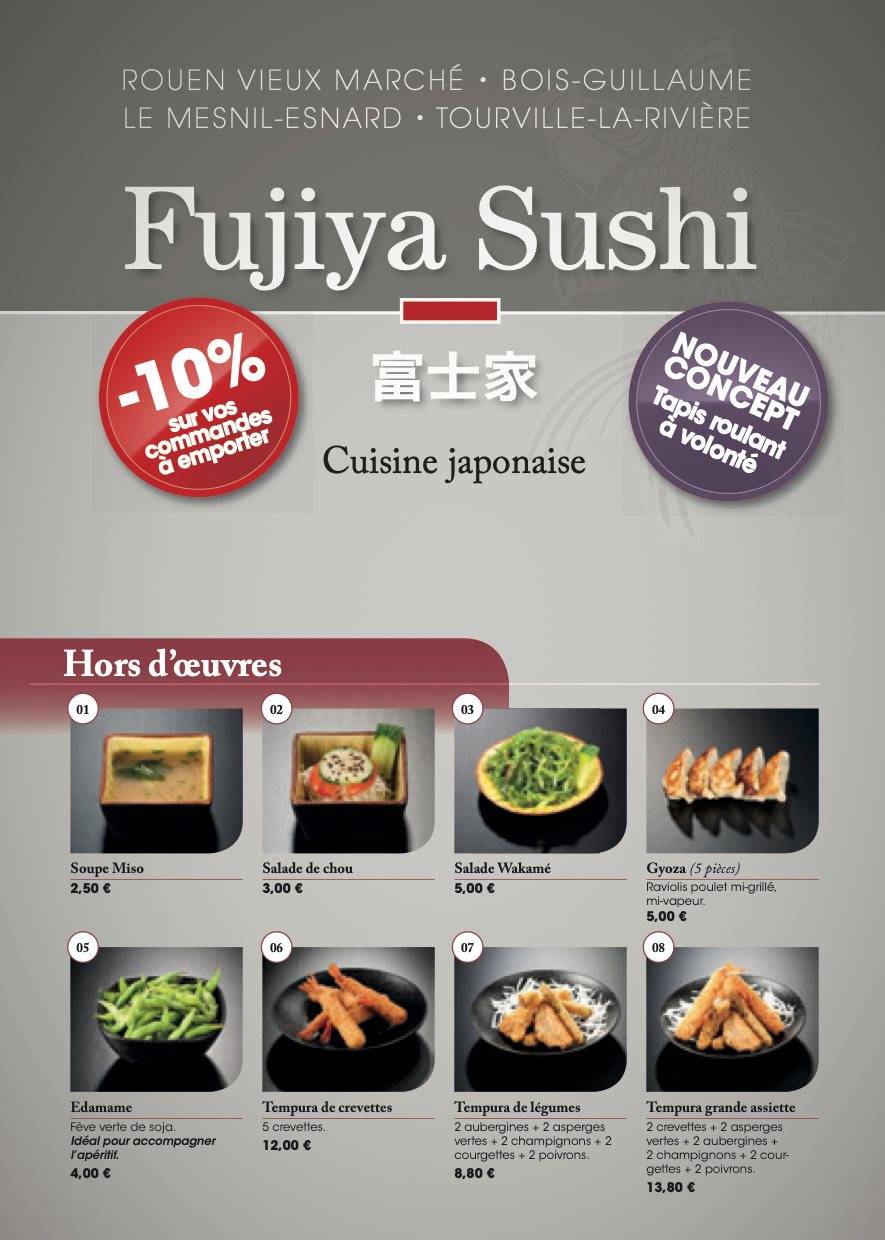 Menu de Fujiya Sushi I Buffet à volonté