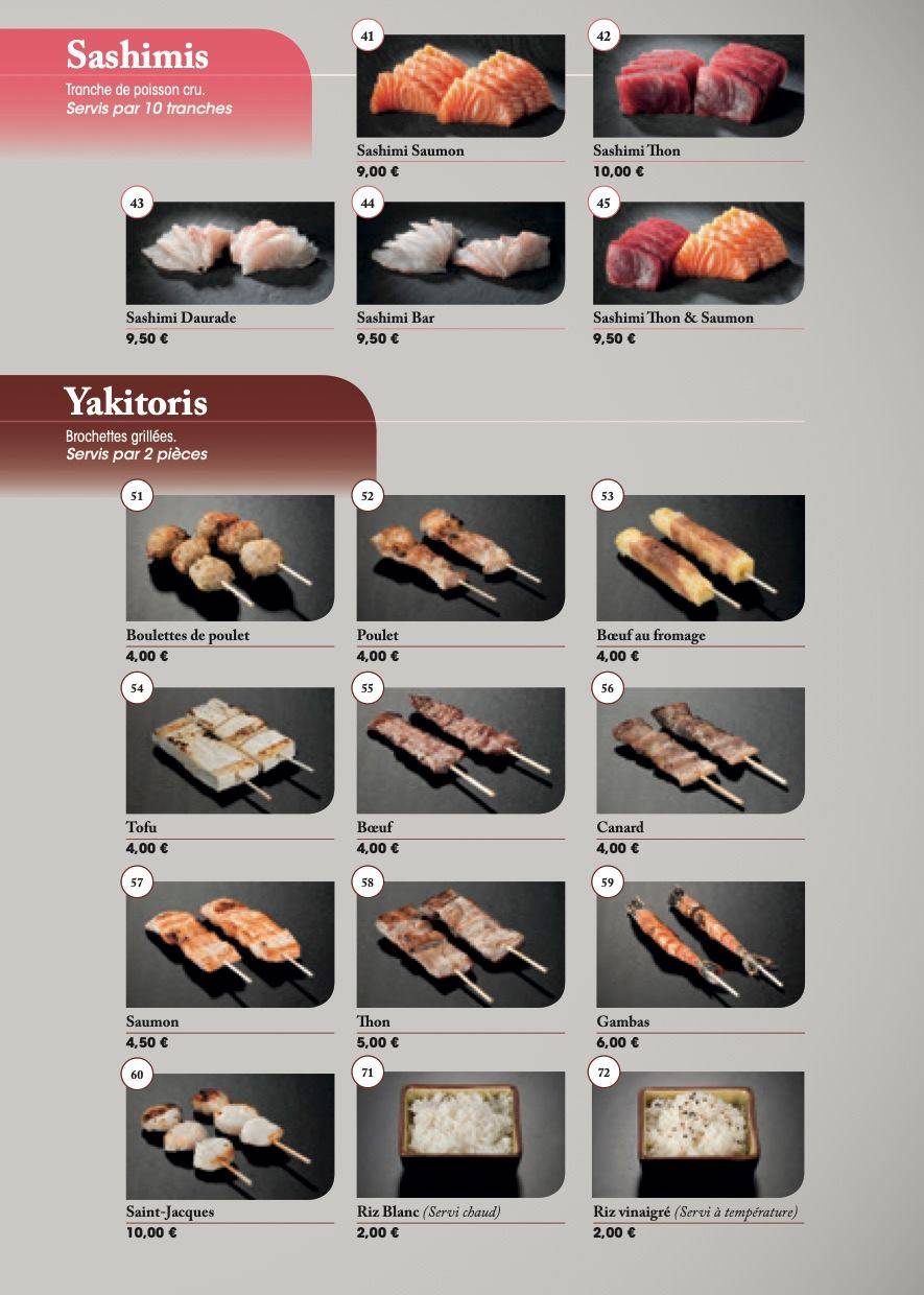 Menu de Fujiya Sushi I Buffet à volonté