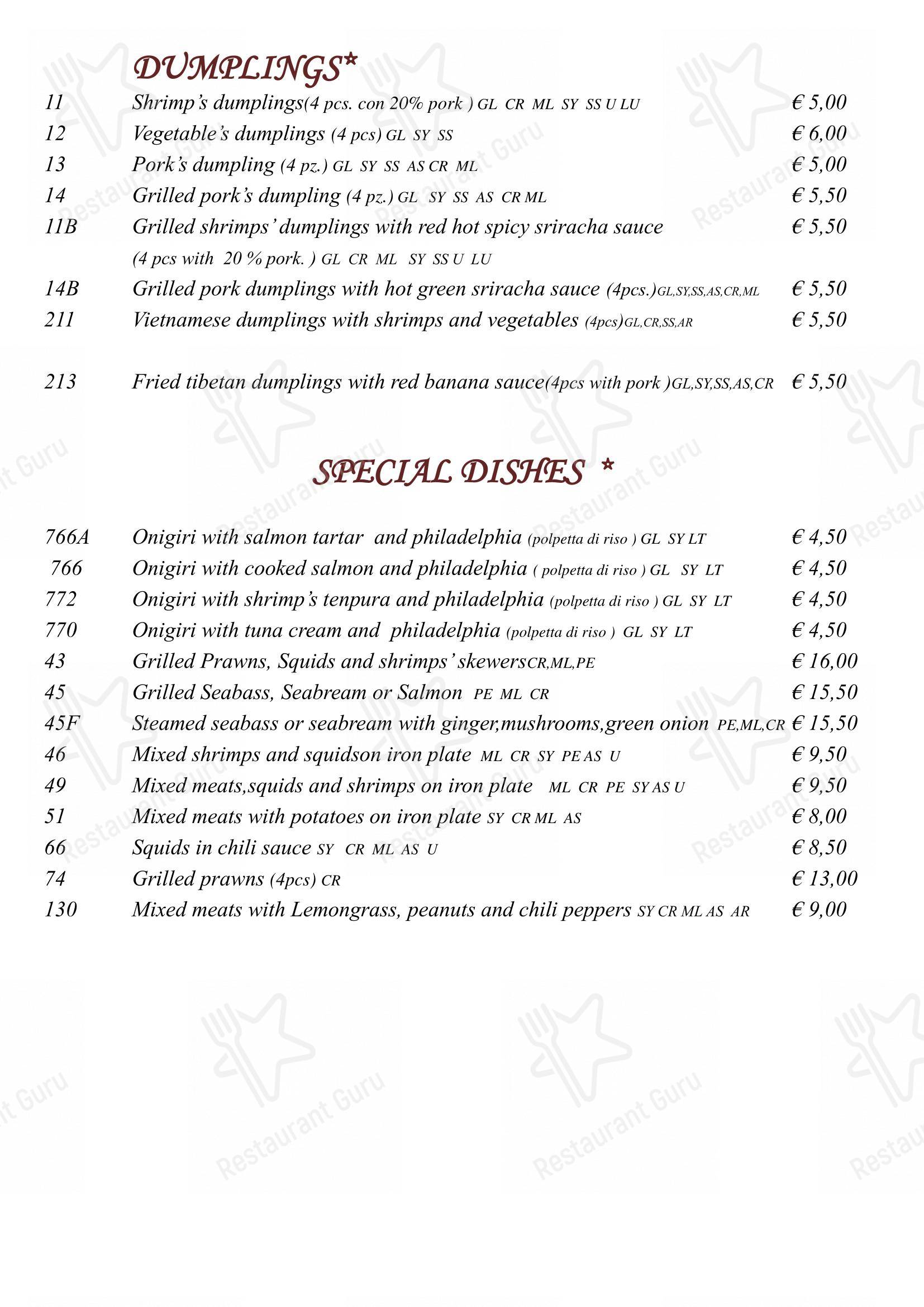 菜单 per Città del Drago ristorante