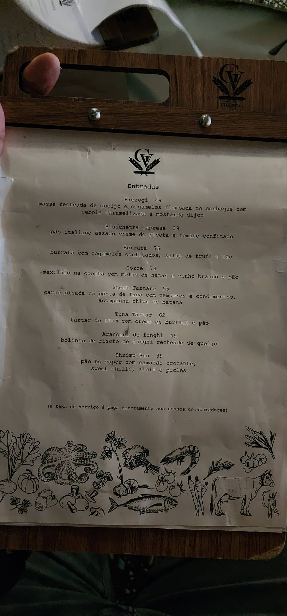 GV Cozinha cardápio