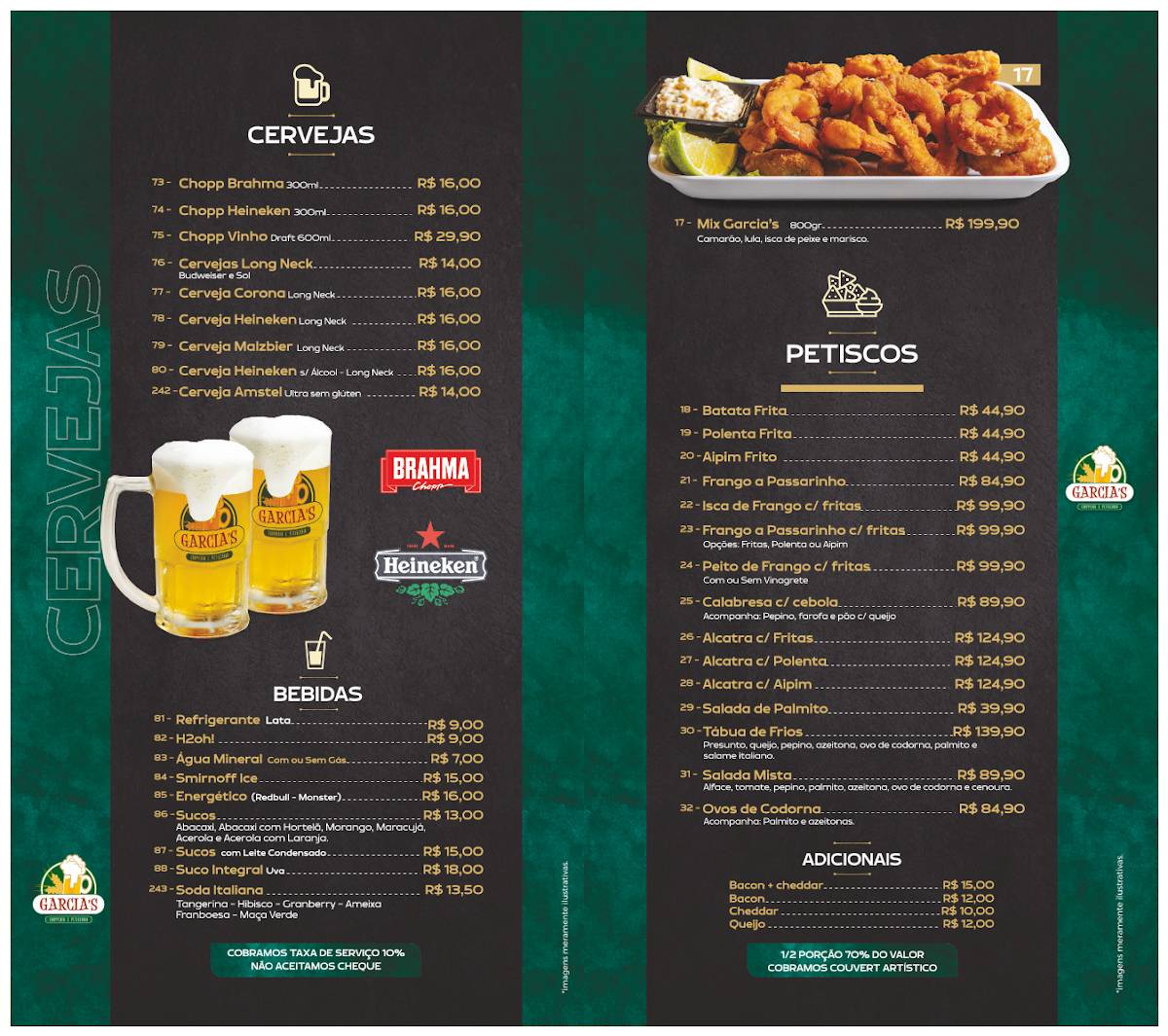 Garcia's Chopperia e Petiscaria cardápio