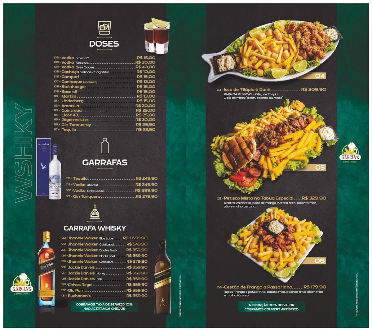 Garcia's Chopperia e Petiscaria cardápio