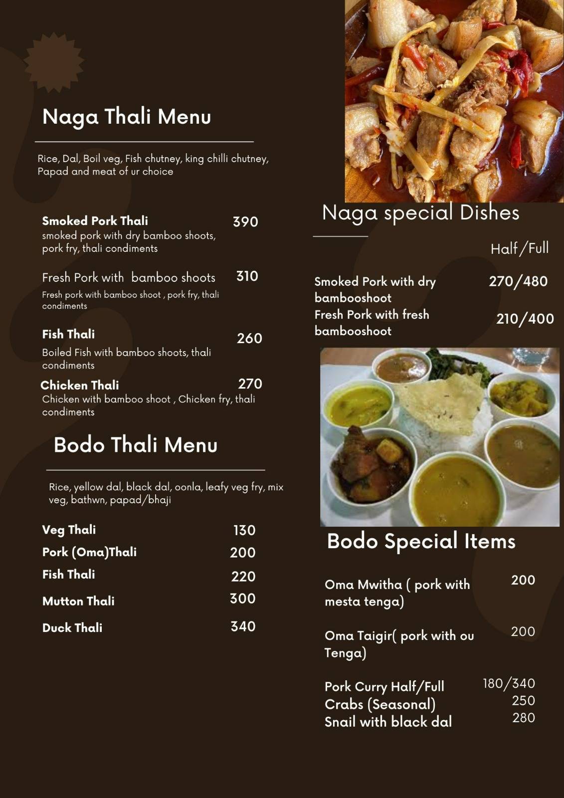 Garden Cafe menu