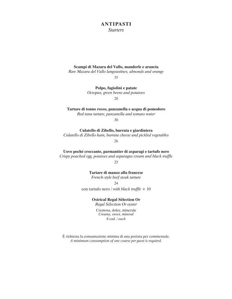 Menu di Da Giacomo Arengario 
