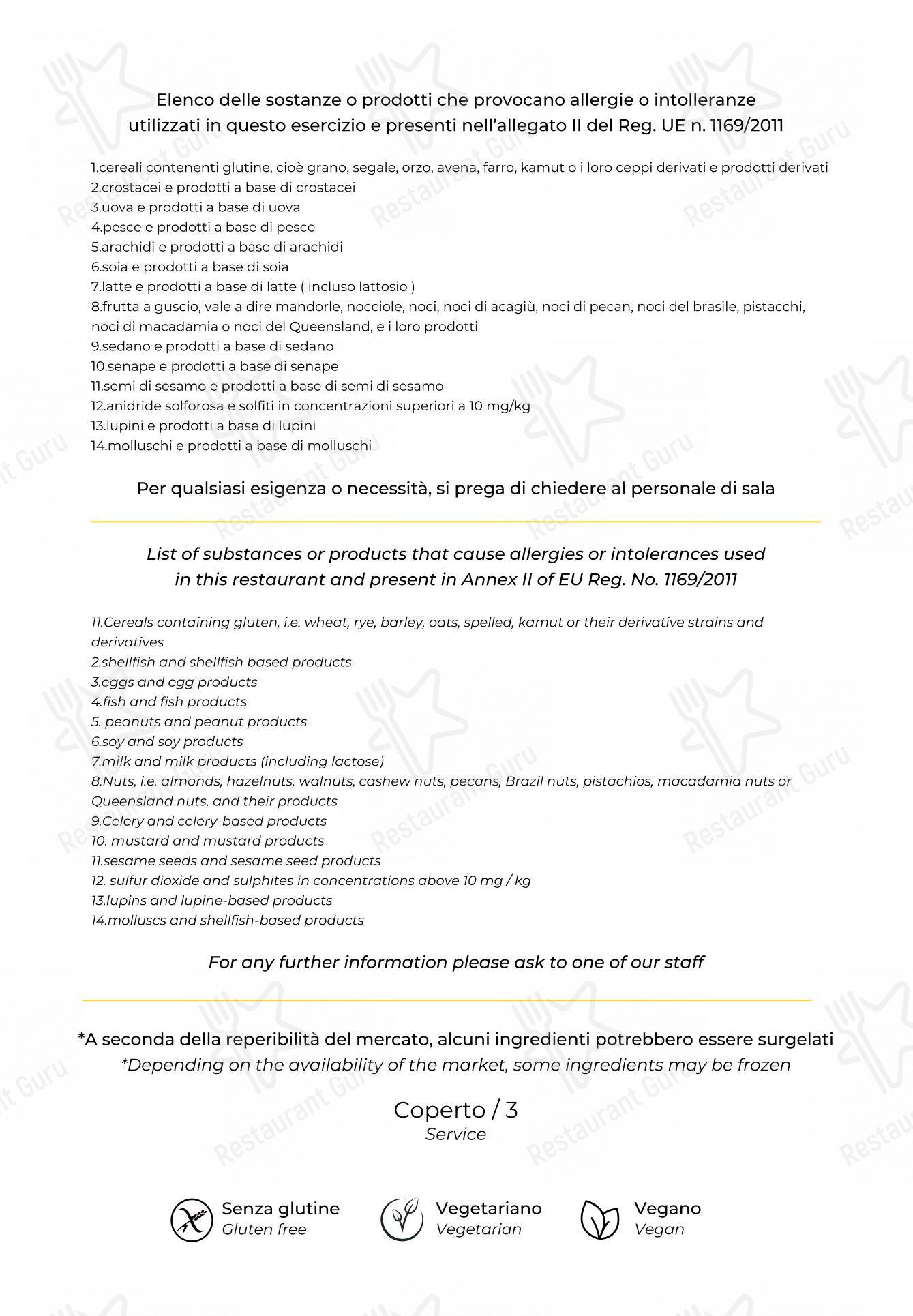 菜单 per Giallo Viareggio in Viareggio