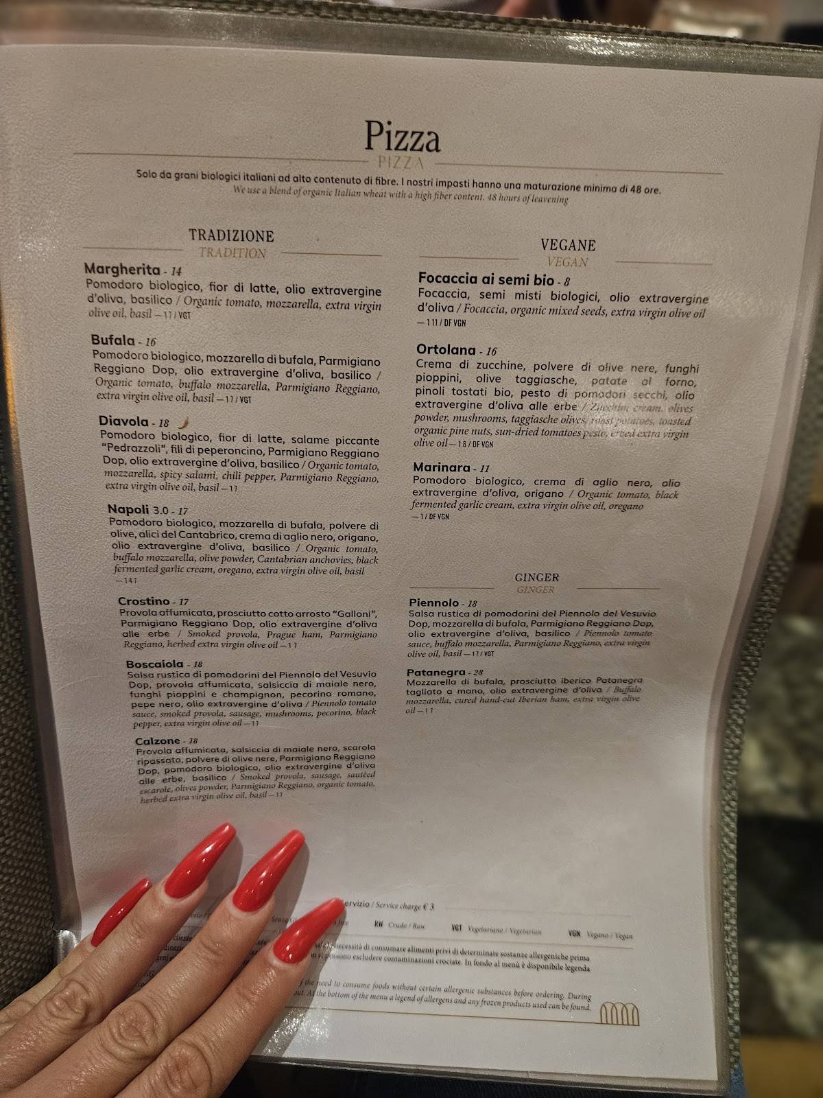 Menu di Ginger - Corte Laica 