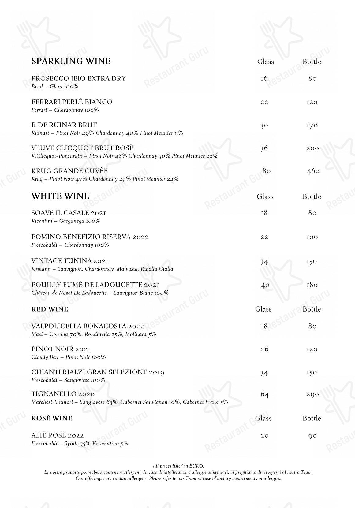 Menu per Gio's Restaurant & Terrace ristorante