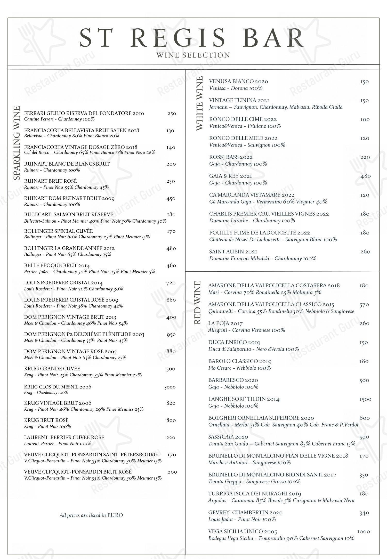 Menu di Gio's Restaurant & Terrace - Коктейльная карта