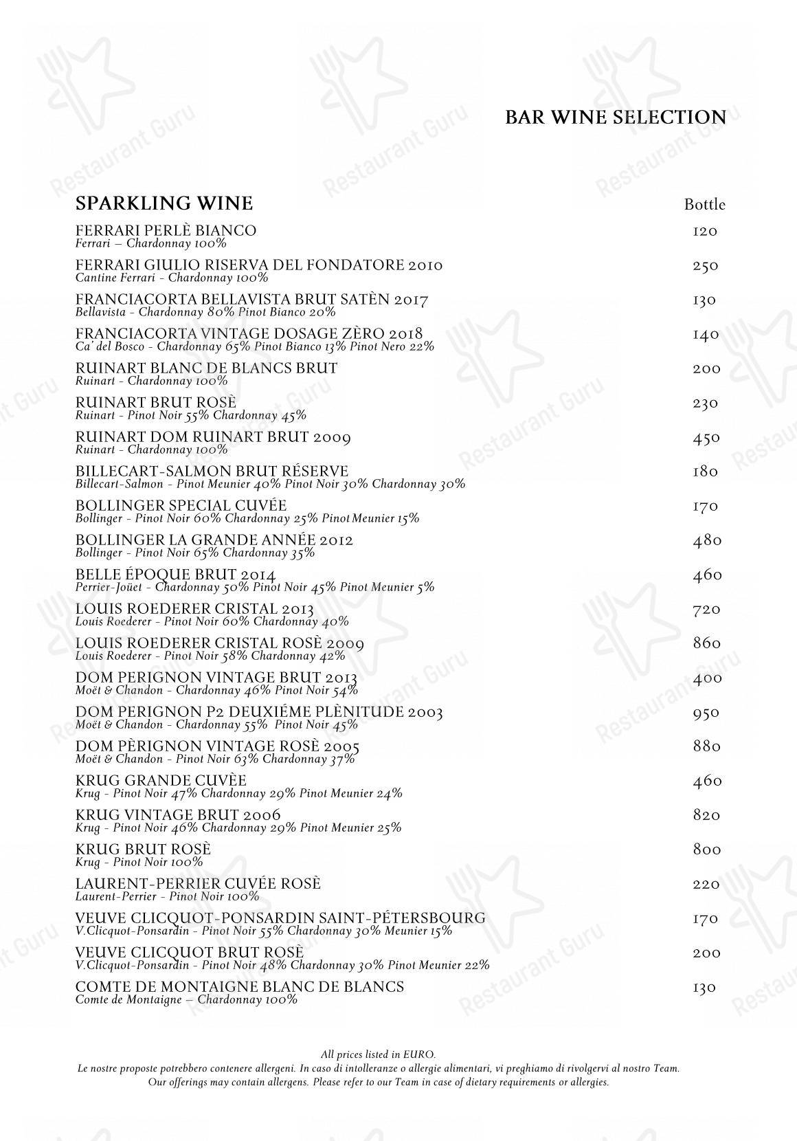 Gio's Restaurant & Terrace in Venezia - Menu