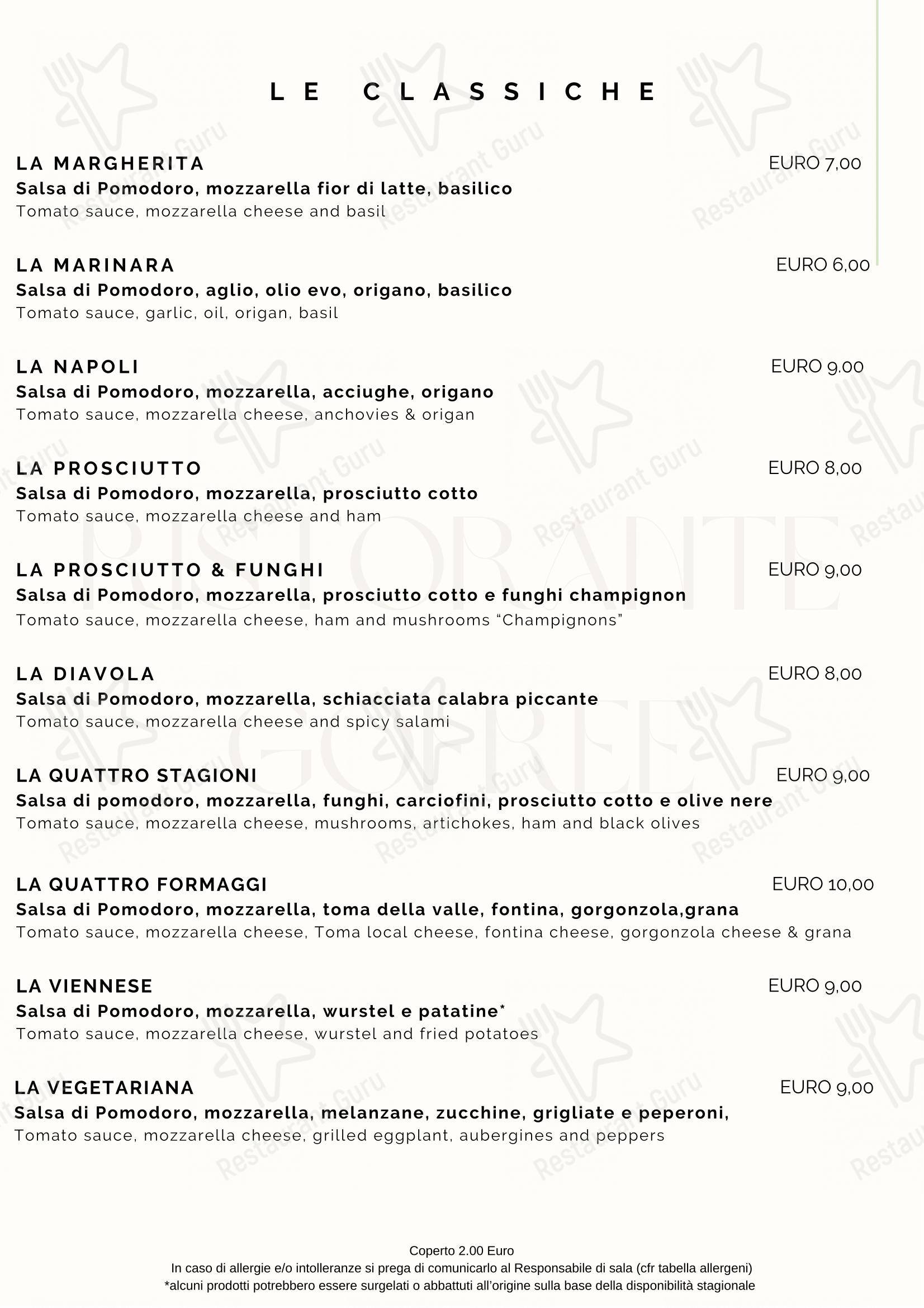 Menu per Gofree Ristorante Pizzeria in Soucheres-basses