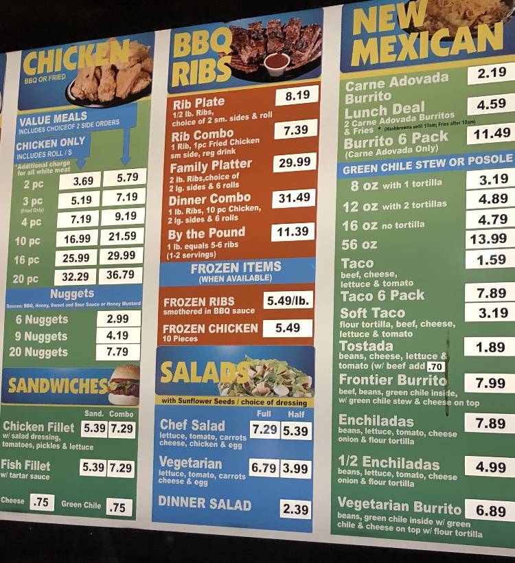 Menu at Golden Pride BBQ, Albuquerque, Central Ave NW