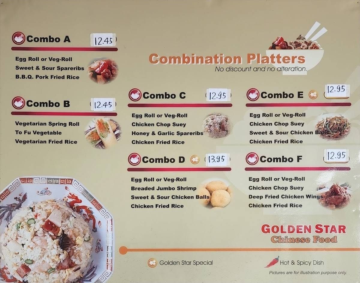 Menu at Golden Star Chinese Food restaurant, Brampton, 164 Sandalwood Pkwy E, image size:1200x941
