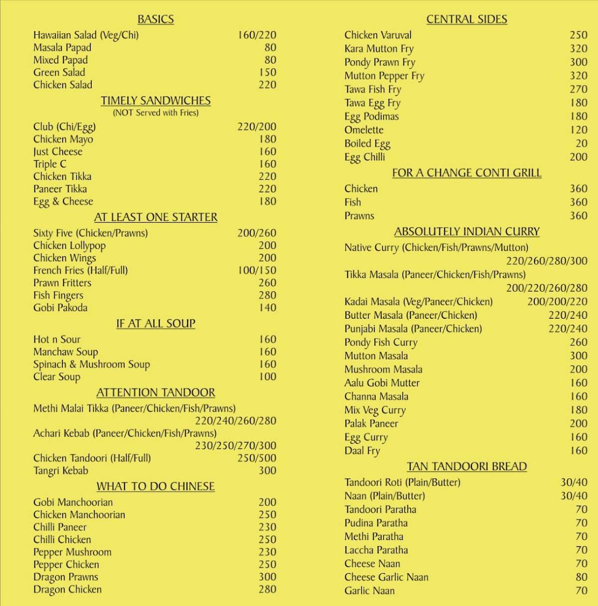 Goodman Pondy menu